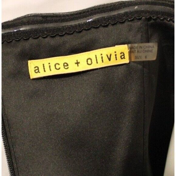 ALICE +‎ OLIVIA Dress Gray Strapless Pleated Party Dress Size 6 - Picture 8 of 8